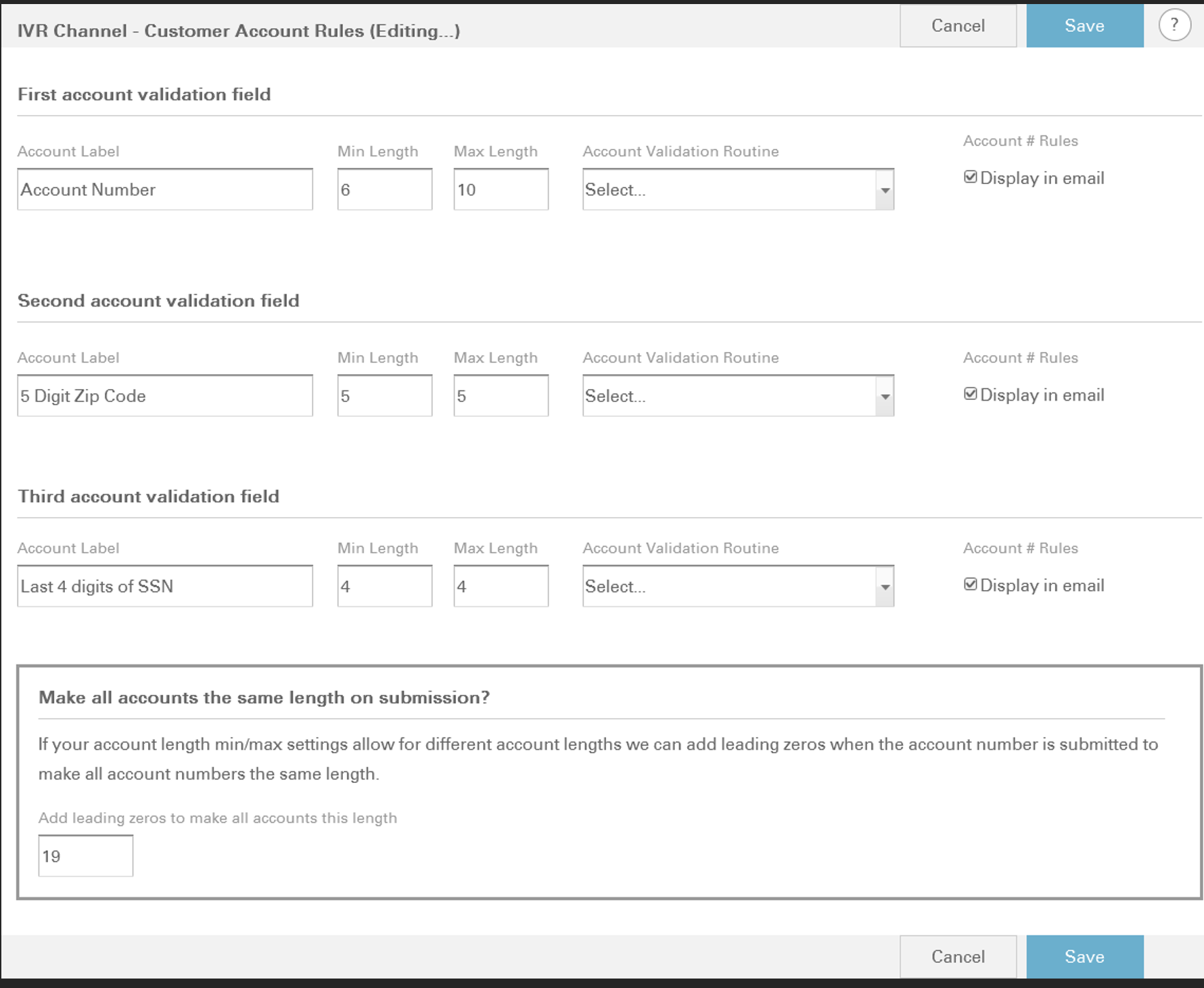 Fiserv Web Channel Account Rules Editing