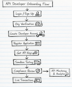 API Developer Onboarding Flow Sketch