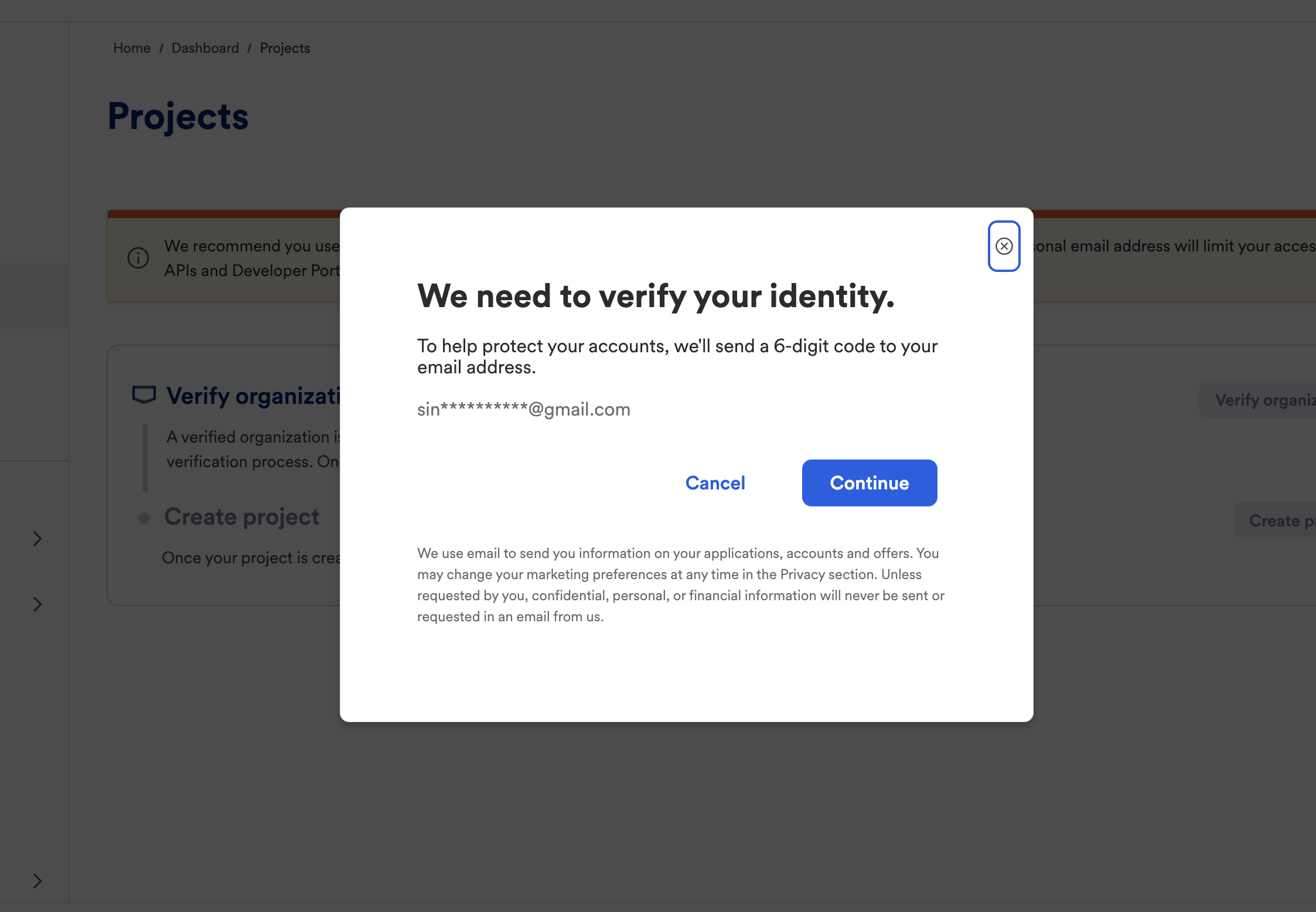 Enter Email Code Modal